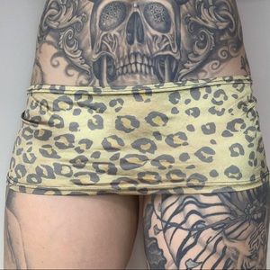 Micro mini leopard print skirt